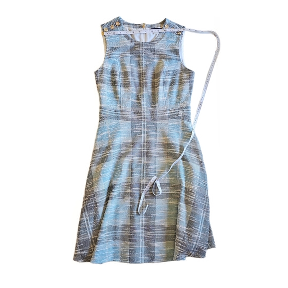 Tommy Hilfiger SEEN ON TV JANE THE VIRGIN Blue Tweed Fit&Flare Sleeveless Dress - Picture 13 of 16